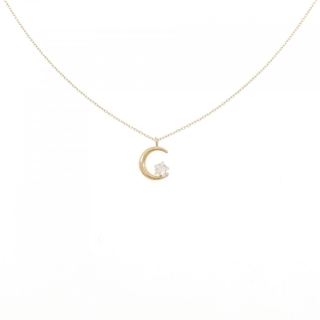 K18YG ムーン キュービック ネックレス