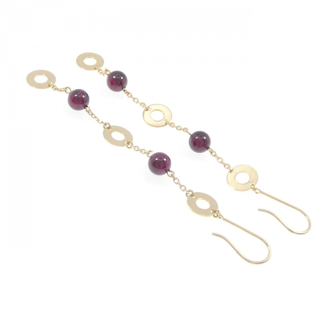 K18YG ガーネット ピアス