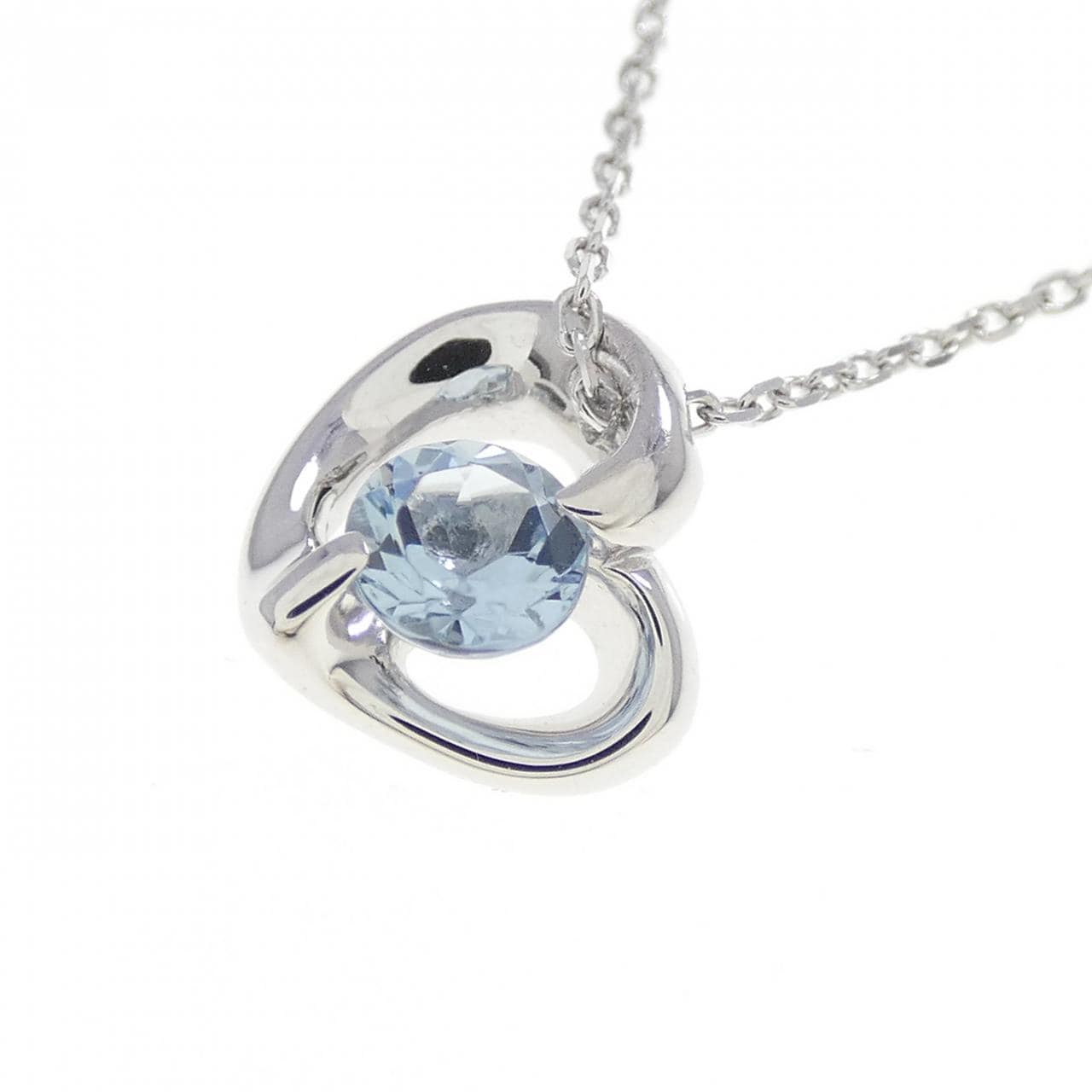 4゜C ハート アクアマリン ネックレス