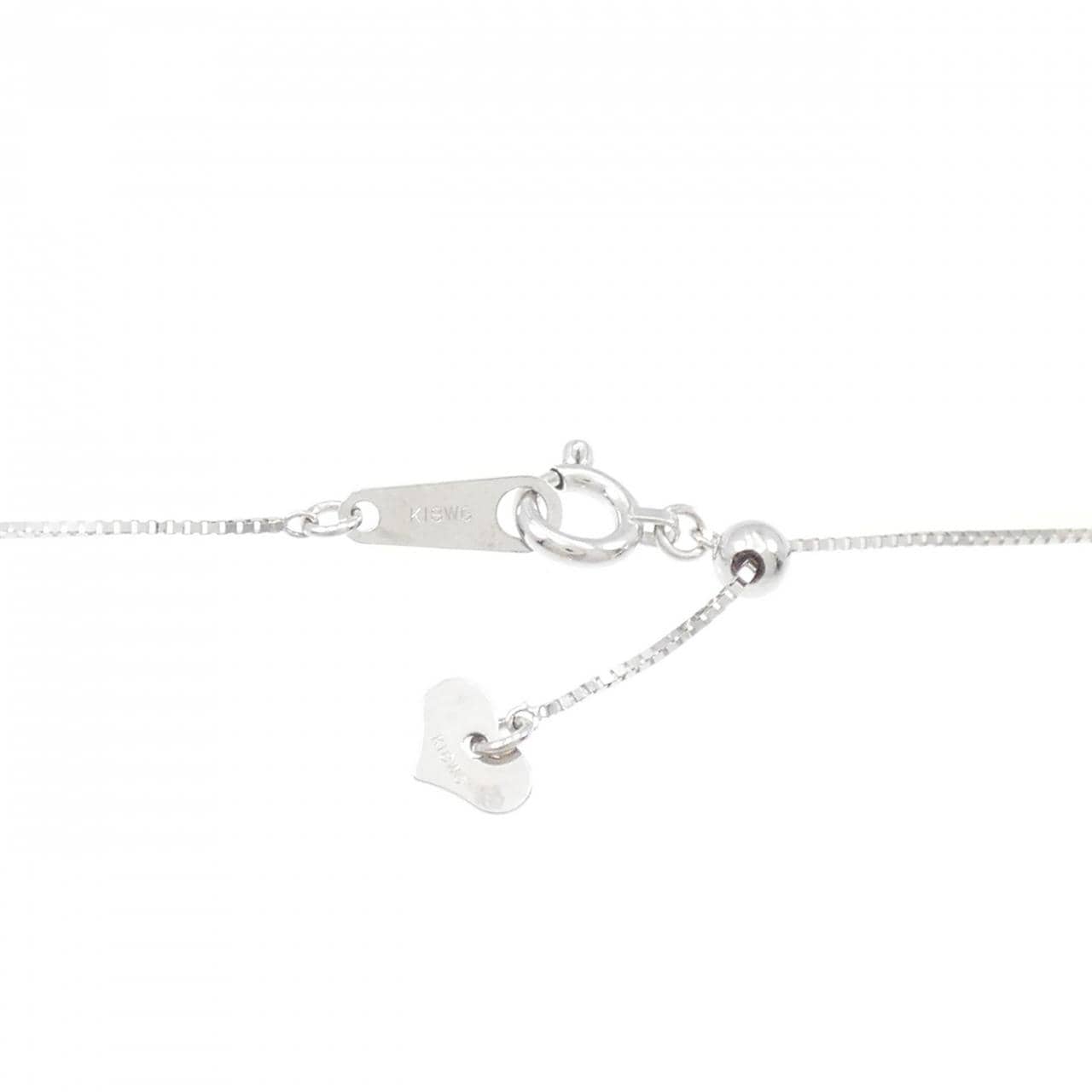 K18WG three stone Diamond necklace 0.50CT