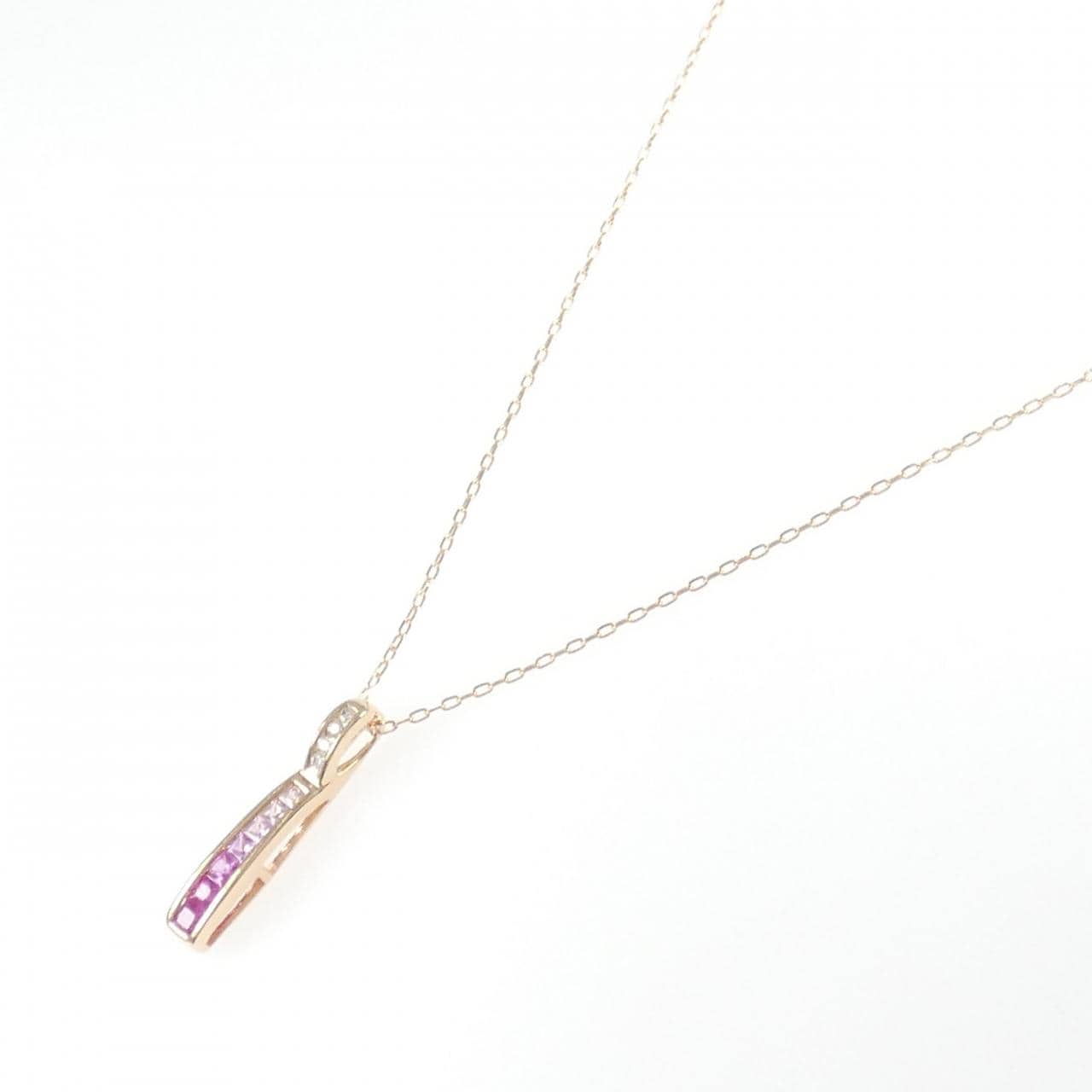 K18PG カラーストーン ネックレス