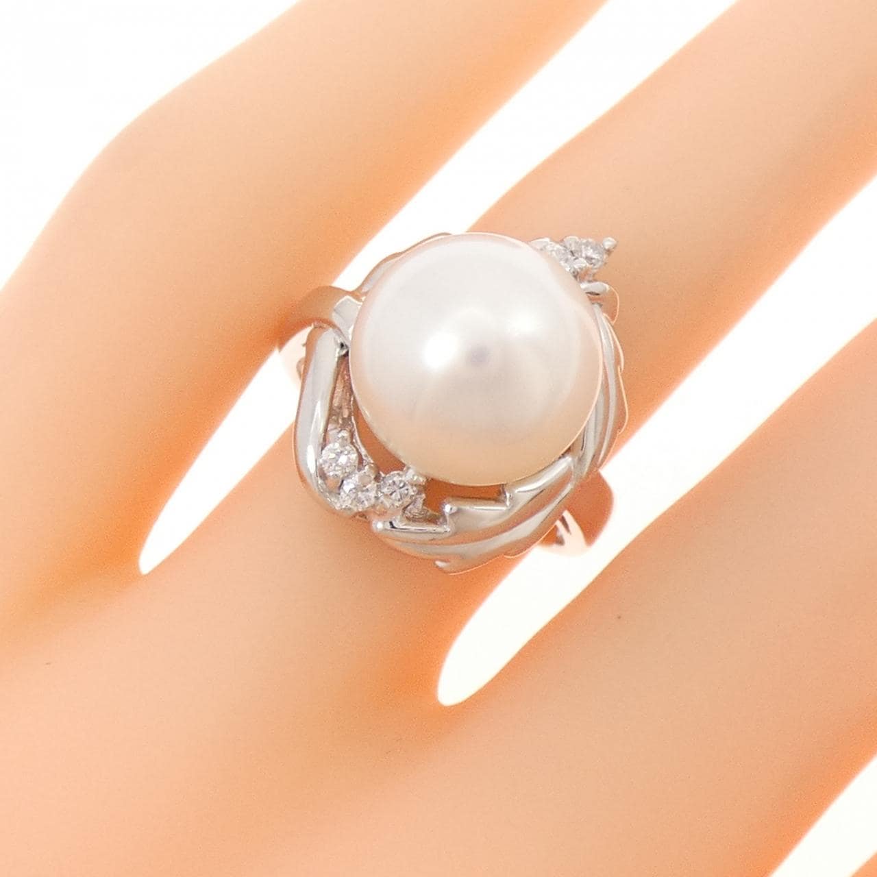 PT900 白蝶パール リング 11.4mm