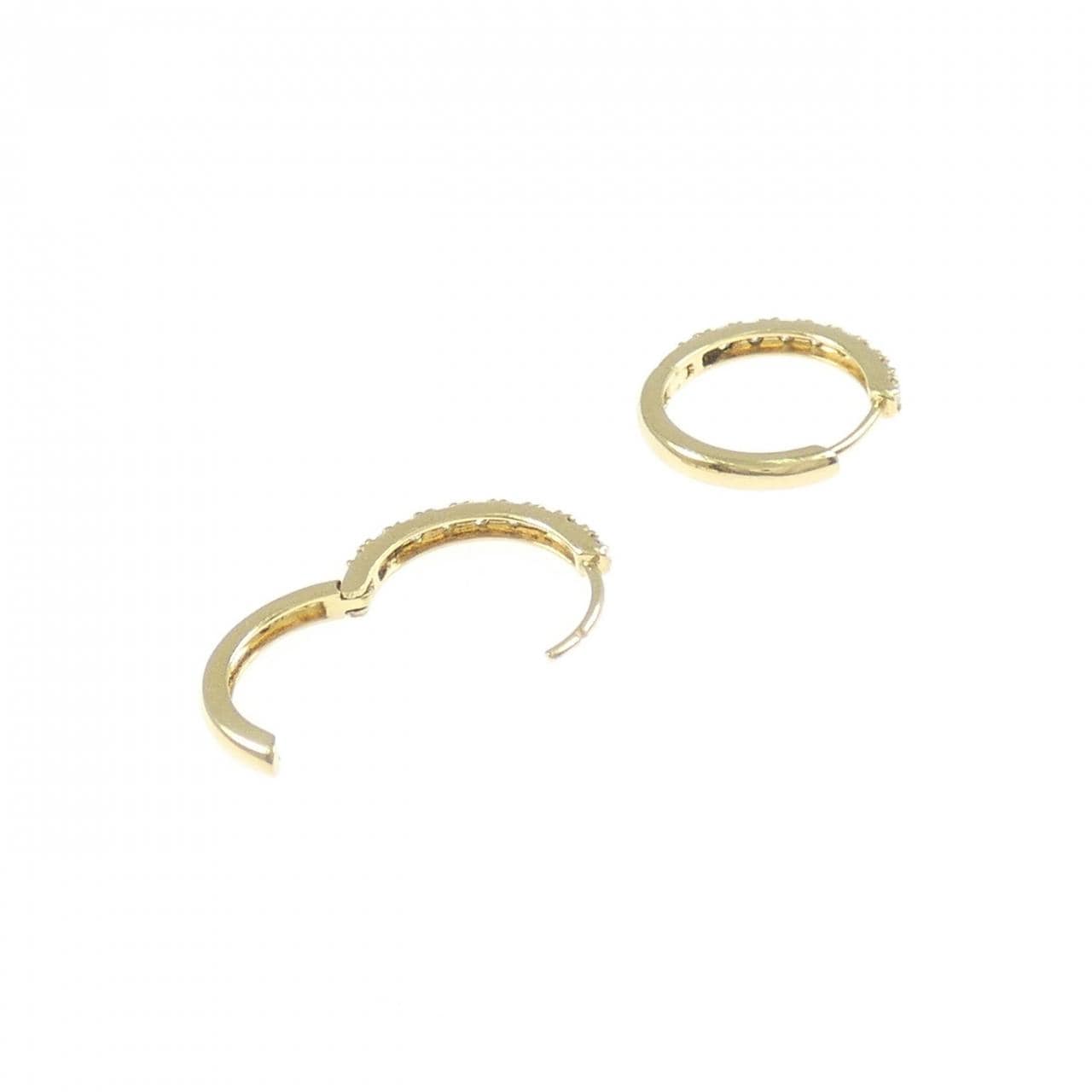 K18YG ダイヤモンド フープ ピアス 0.18CT