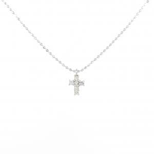 K18WG クロス ダイヤモンド ネックレス 0.06CT