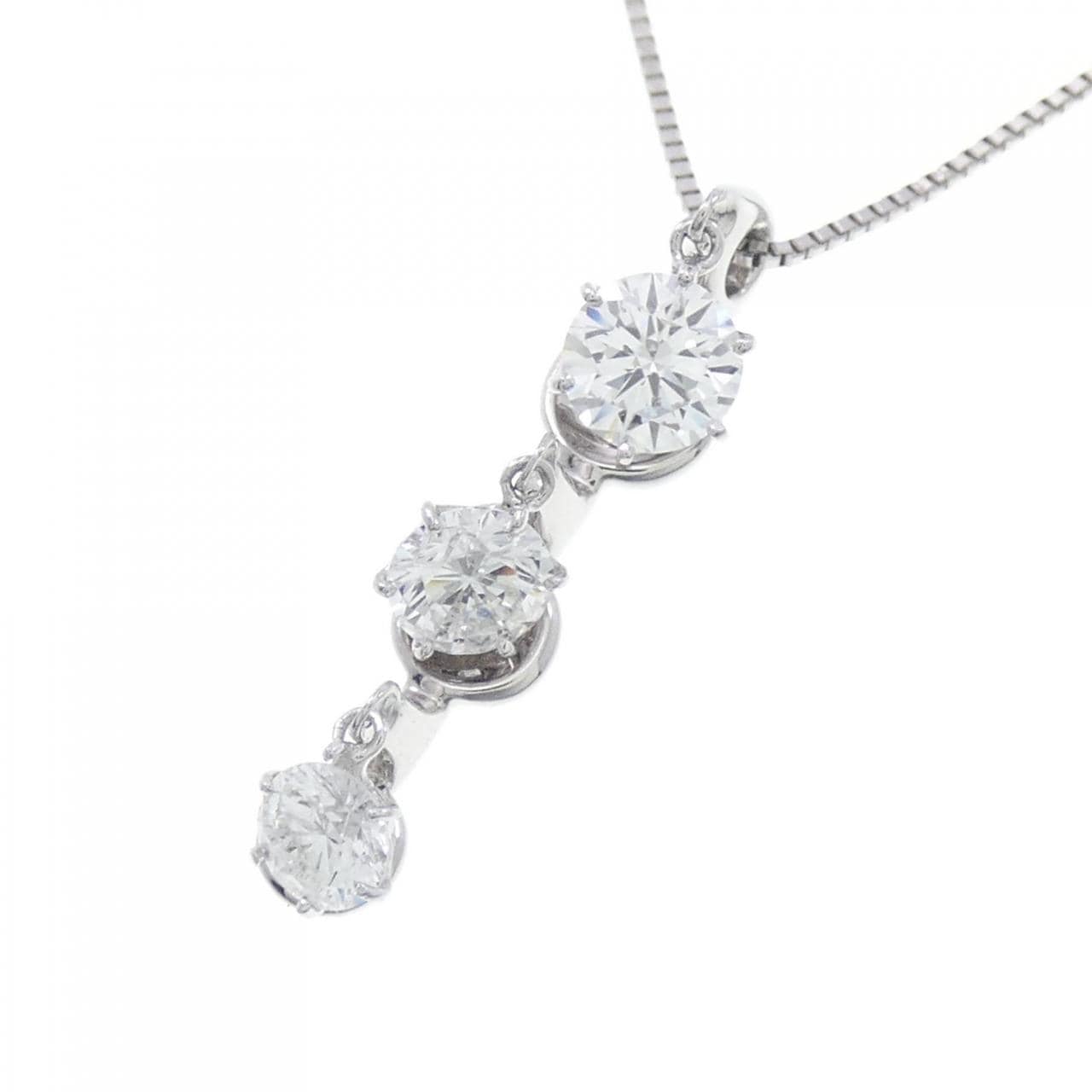 PT Three Stone Diamond Necklace 1.000CT