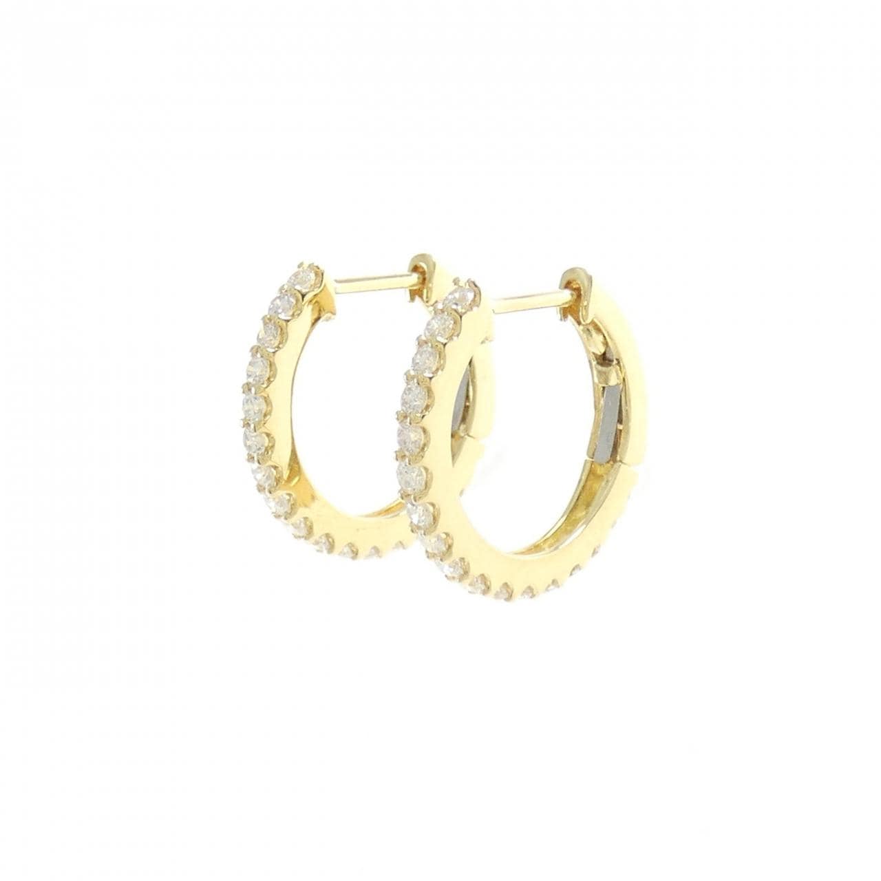 【新品】K18YG ダイヤモンド フープ ピアス 0.40CT