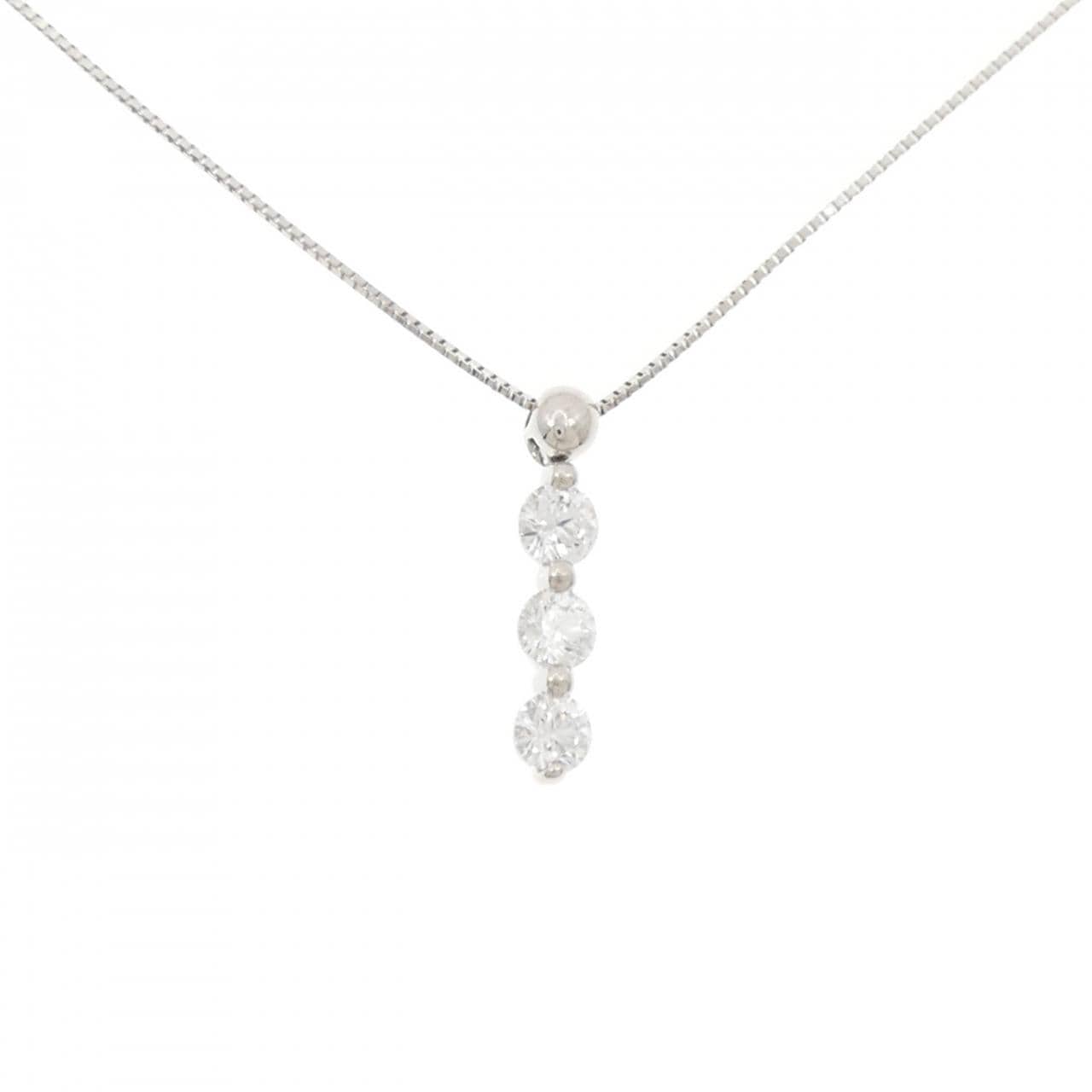 PT/PT850 スリーストーン ダイヤモンド ネックレス 0.713CT