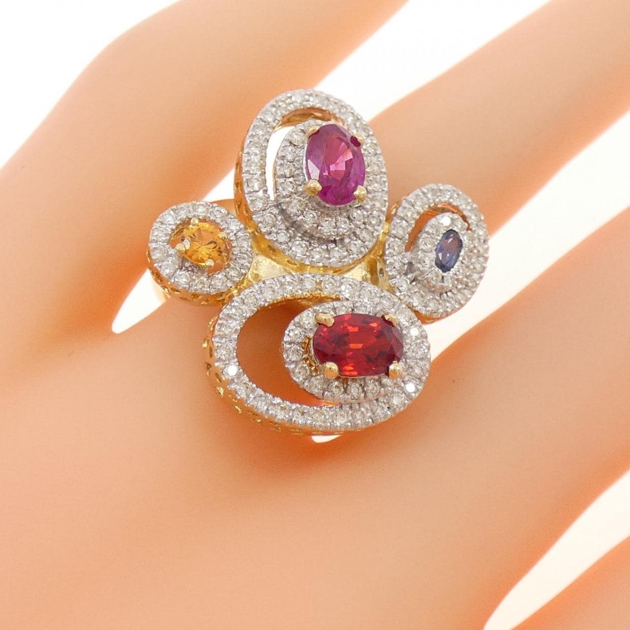 750YG/750WG カラーストーン リング