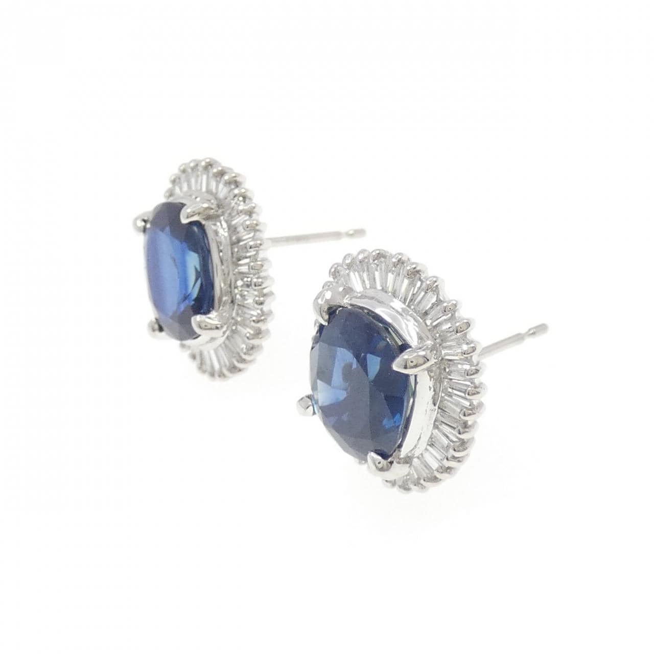 PT900 サファイヤ ピアス 6.446CT
