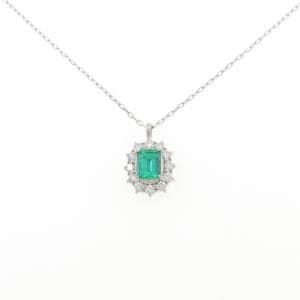PT900/PT850 エメラルド ネックレス 0.73CT