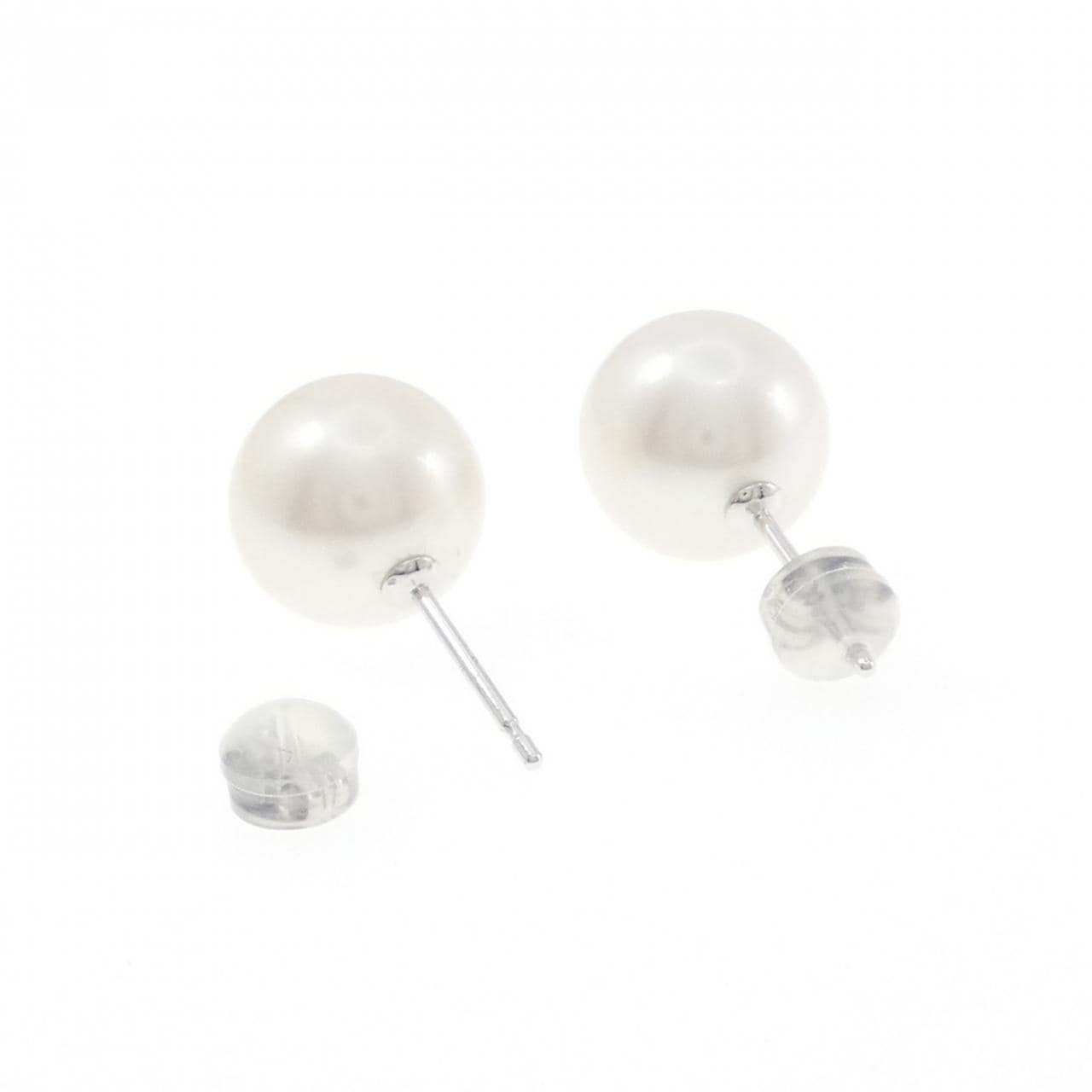 K18WG 白蝶パール ピアス 11.8mm