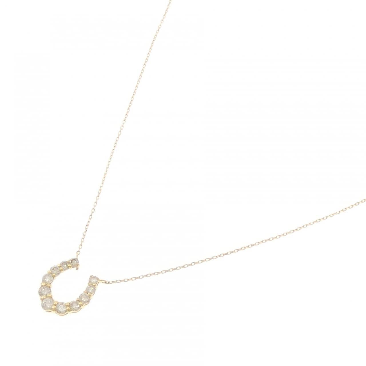 K18YG ホースシュー ダイヤモンド ネックレス 0.50CT