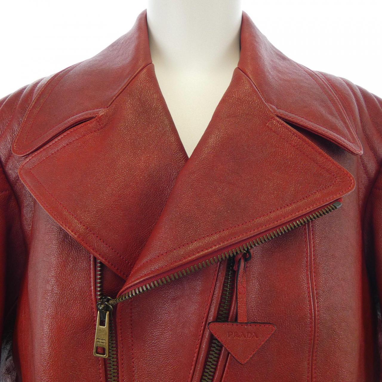 プラダ PRADA UPW416 2D02 レザーライダースジャケット