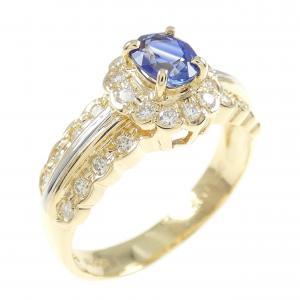 K18YG/PT サファイヤ リング 0.52CT