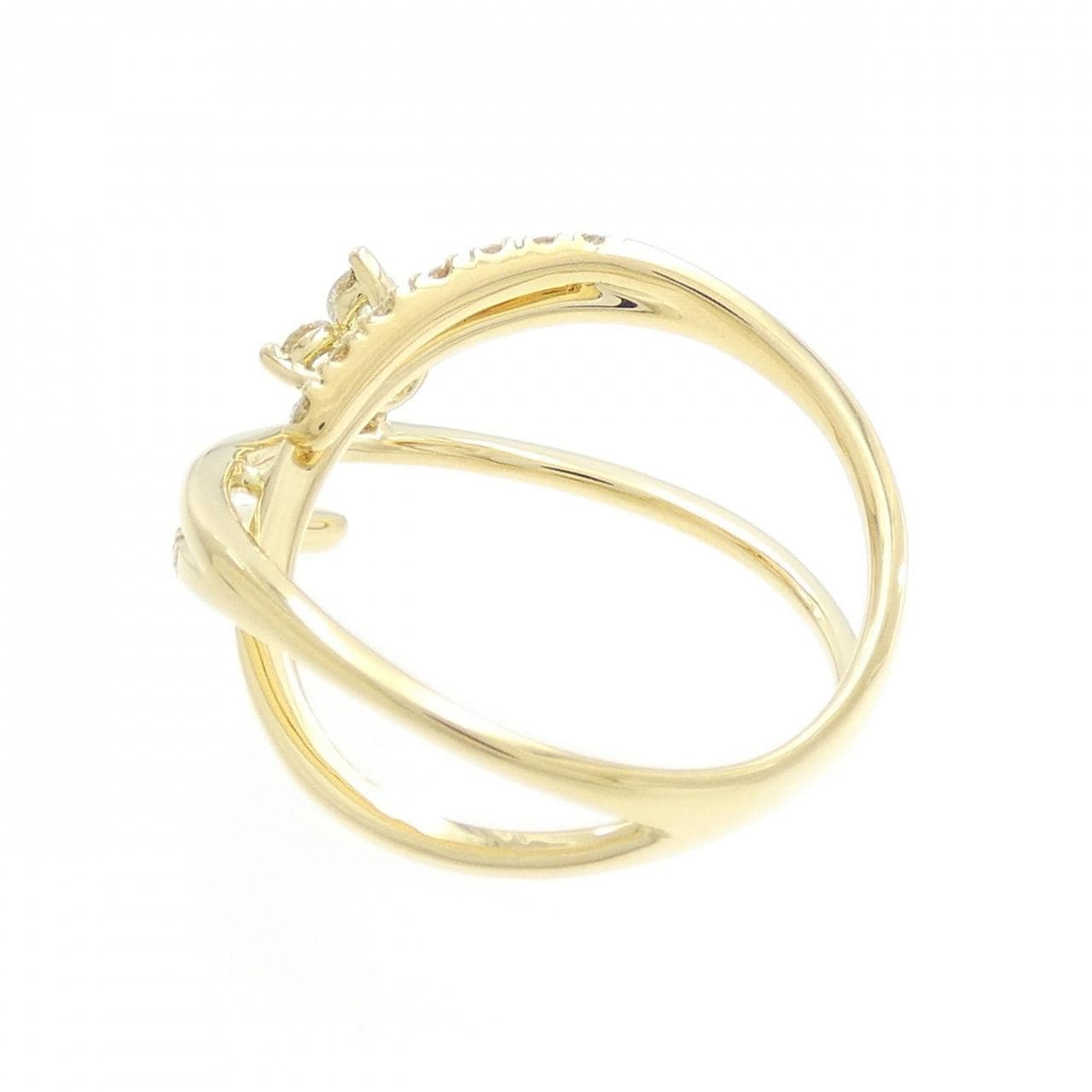 K18YG flower Diamond ring 0.29CT
