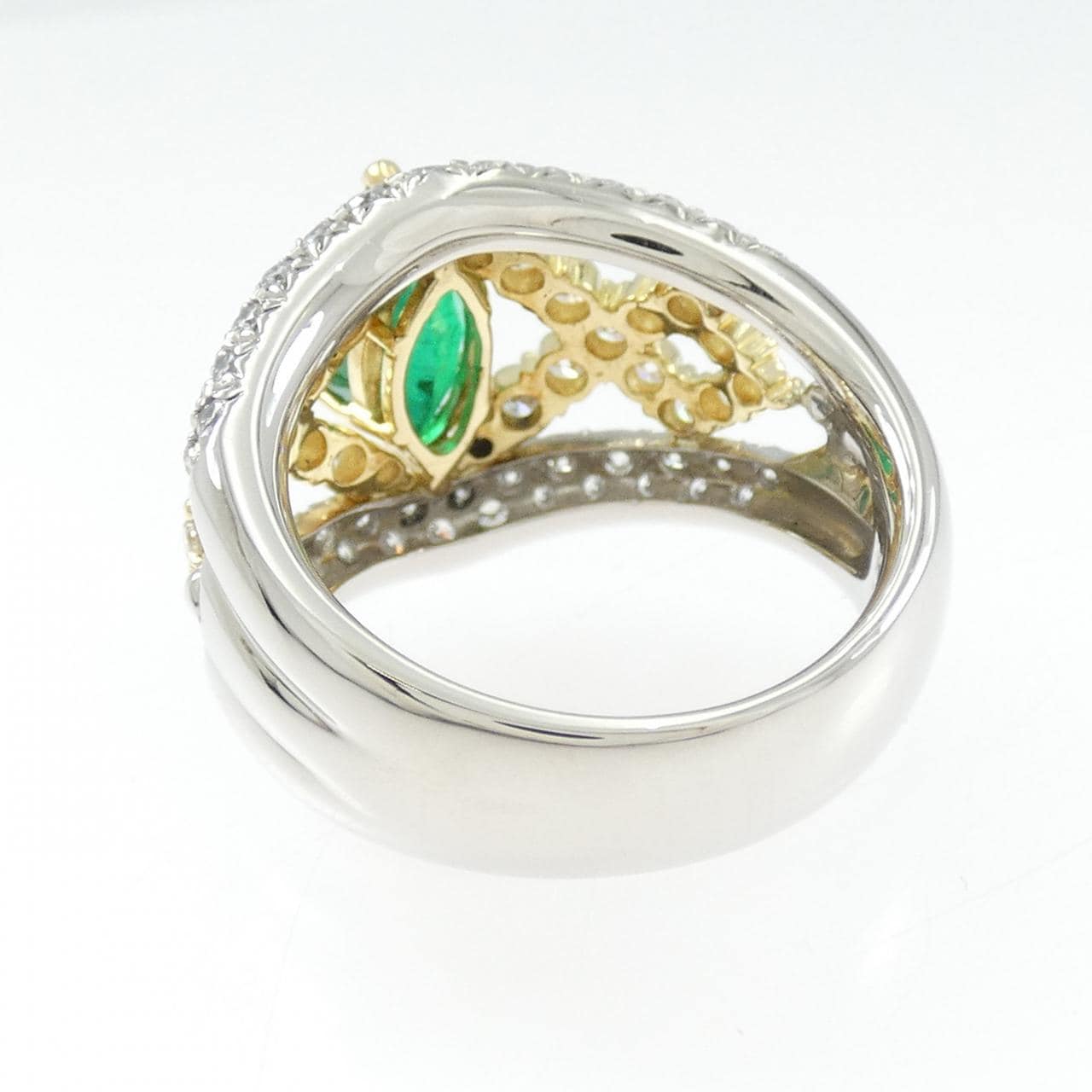 PT900/K18YG エメラルド リング 1.48CT