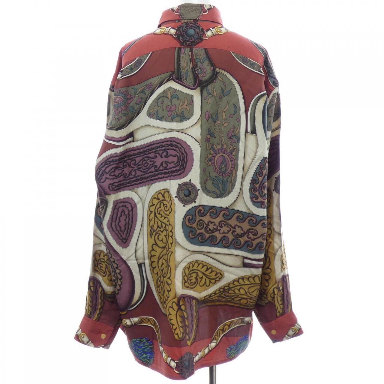 【ヴィンテージ】エルメス HERMES FESTIVAL QUADRI ツイルレーヌ. シャツ