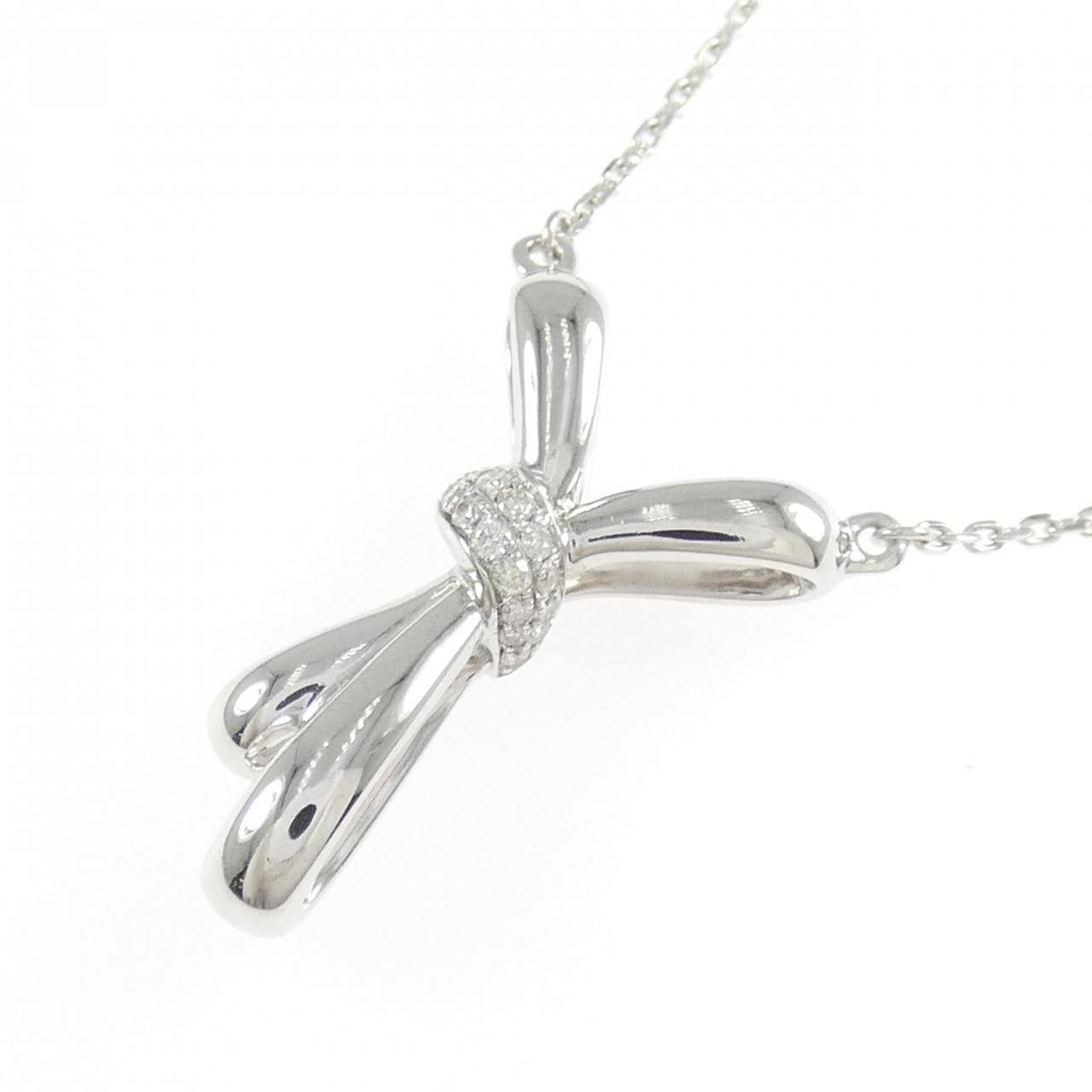 K18WG ダイヤモンド ネックレス 0.09CT