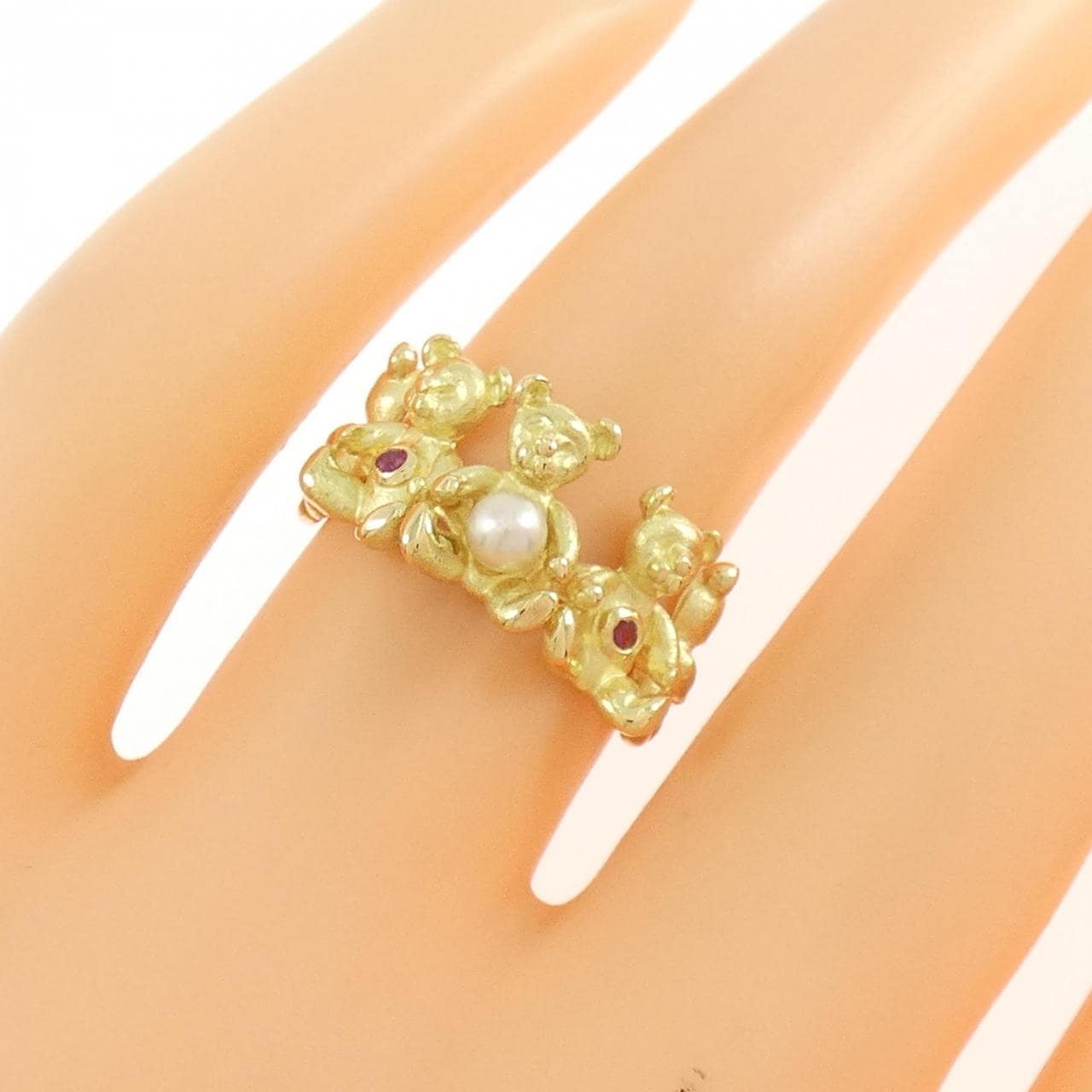 K18YG ベア アコヤパール リング 3mm