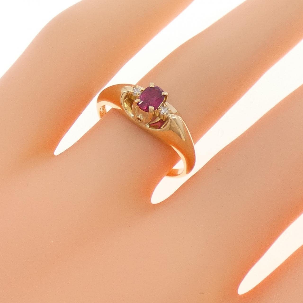 K18PG ルビー リング 0.33CT