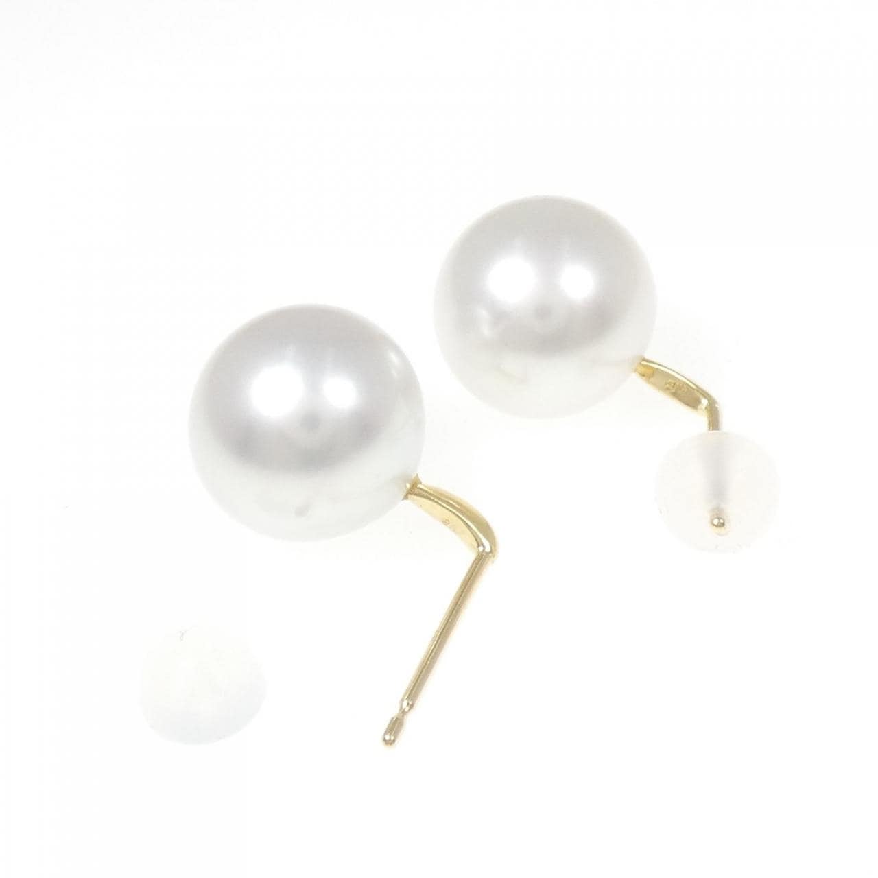 K18YG White Butterfly Pearl Earrings 11.7mm