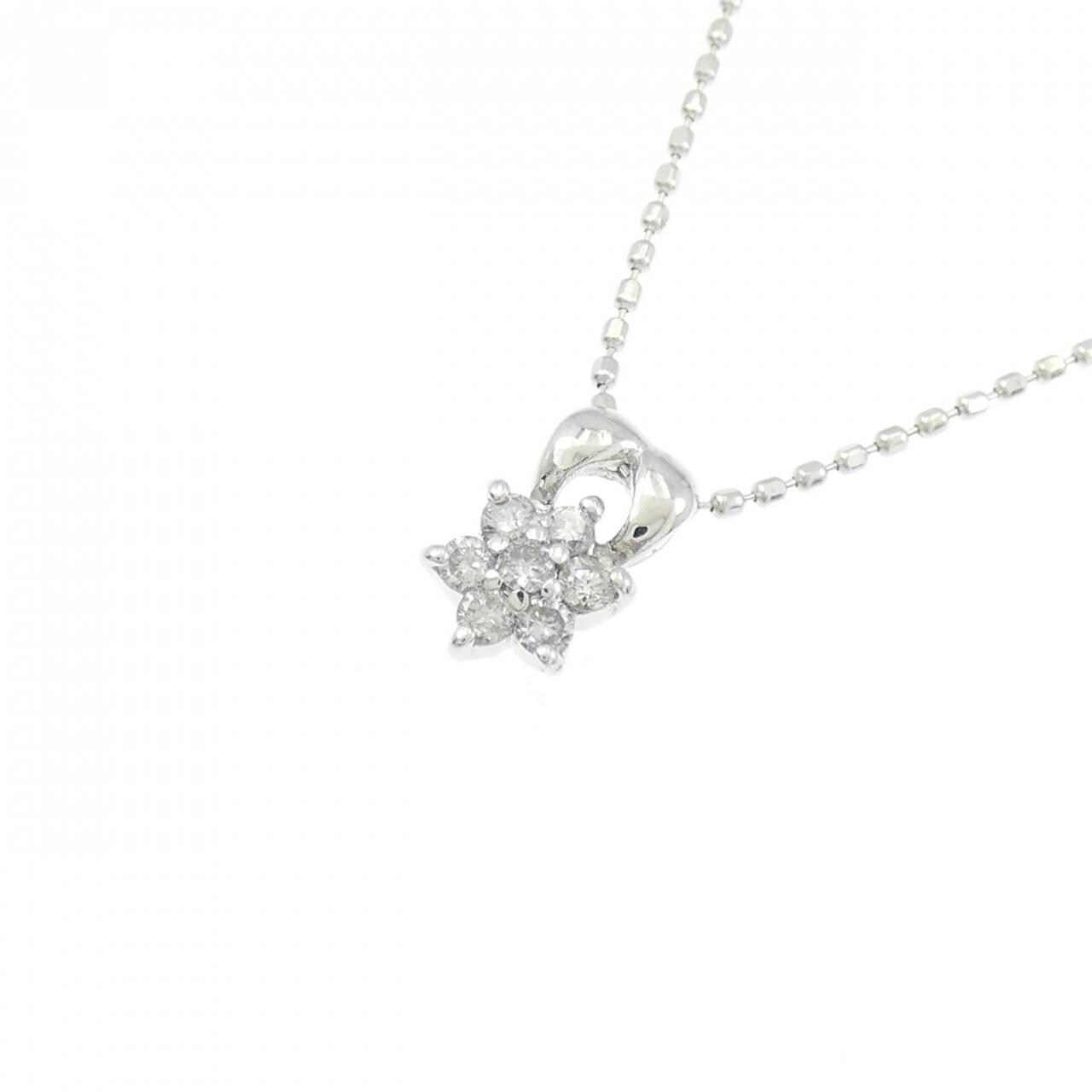K18WG ダイヤモンド ネックレス 0.1CT