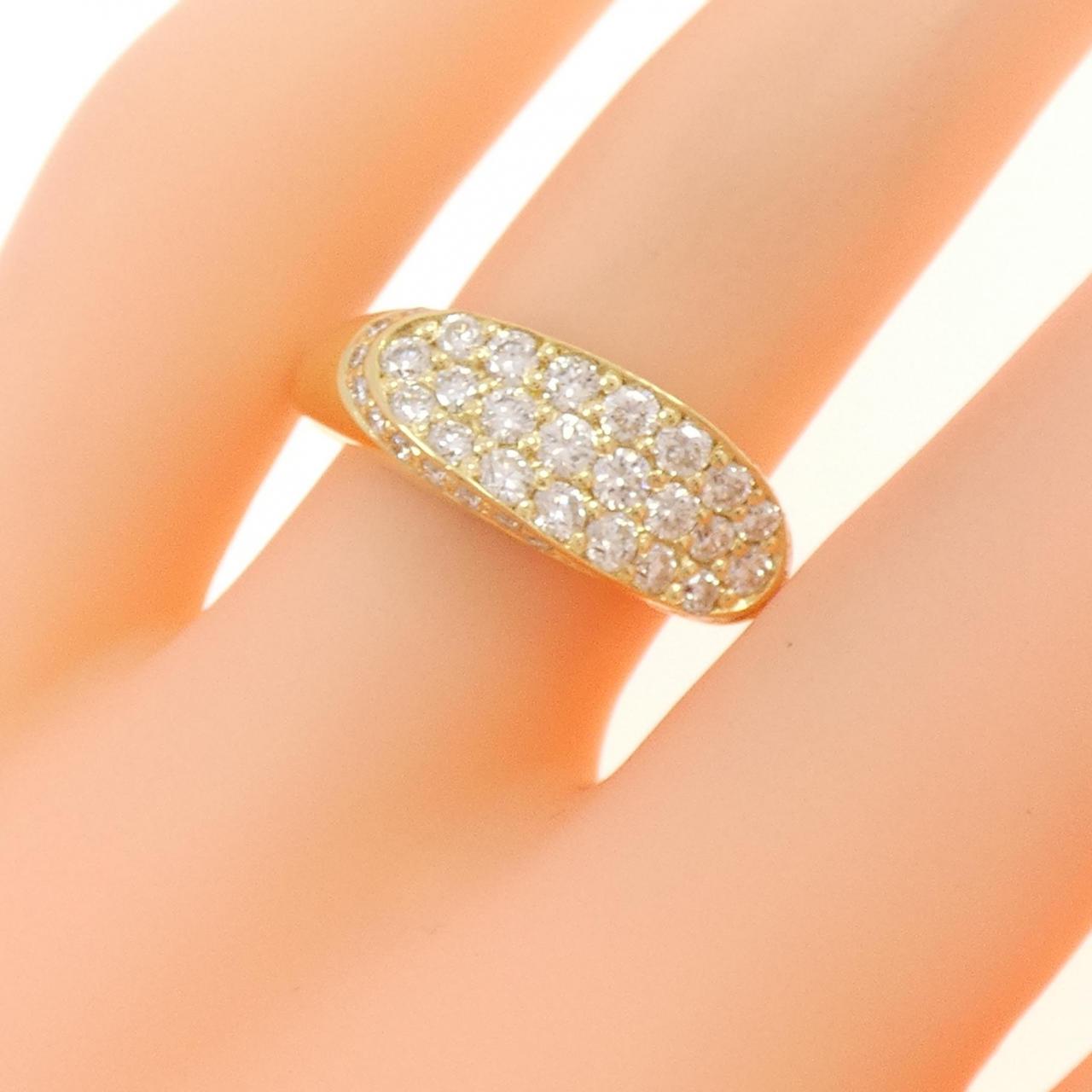 K18YG パヴェ ダイヤモンド リング 0.80CT
