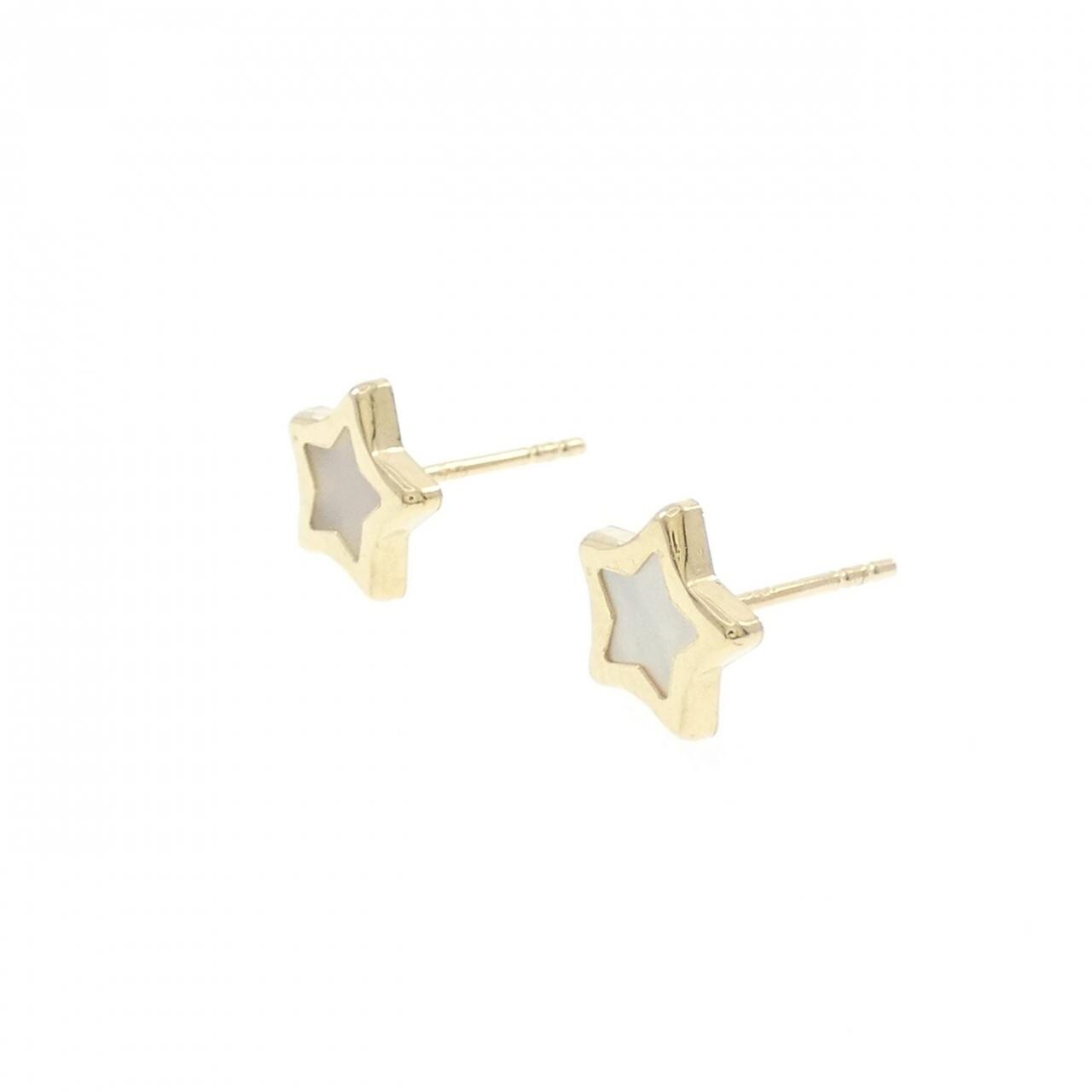 【新品】750YG スター マザーオブパール ピアス