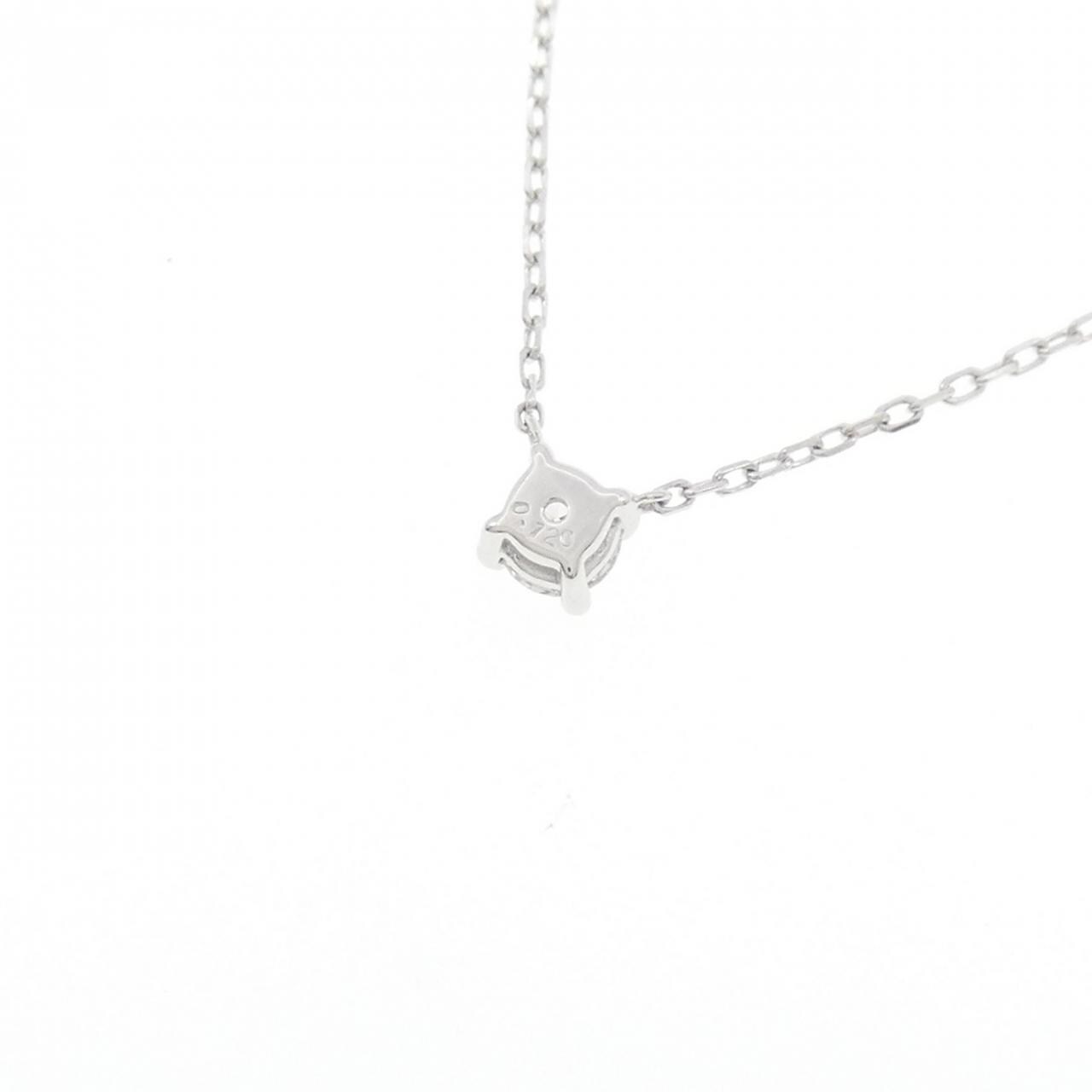 K18WG ソリティア ダイヤモンド ネックレス 0.120CT