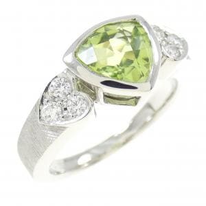 PT ハート ペリドット リング 1.33CT