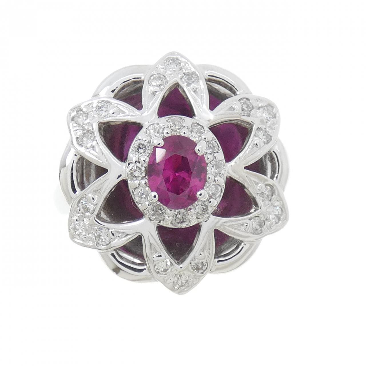 K18WG ルビー リング 0.40CT