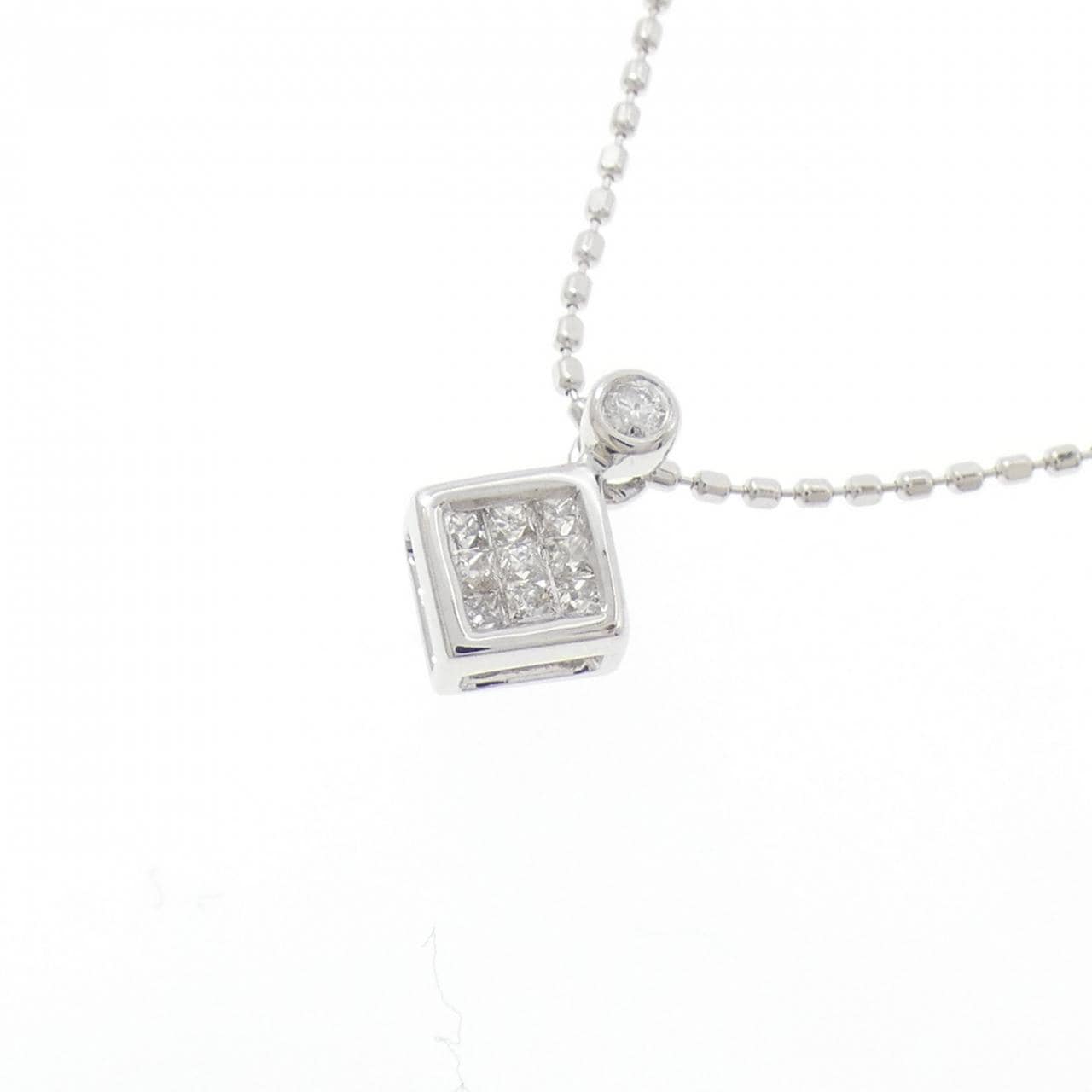 K18WG ダイヤモンド ネックレス 0.10CT