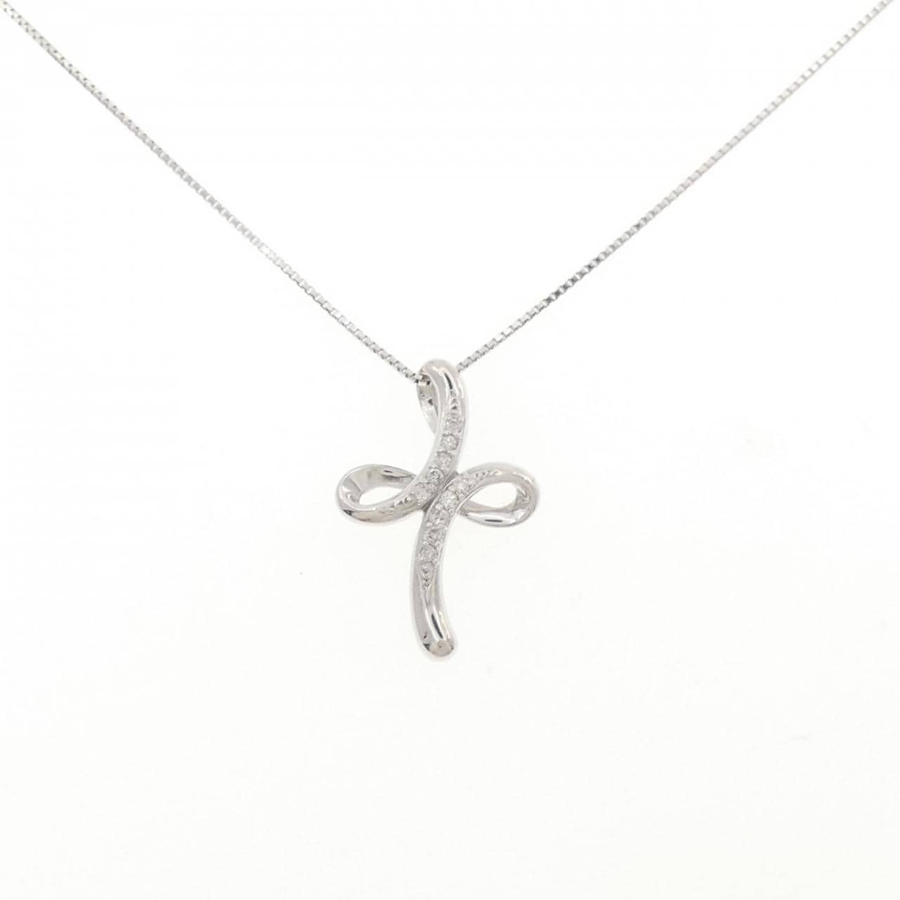 K18WG ダイヤモンド ネックレス 0.10CT