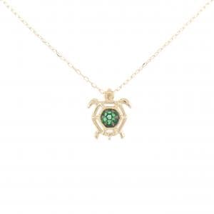 K18YG タートル トラピッチェエメラルド ネックレス 0.20CT