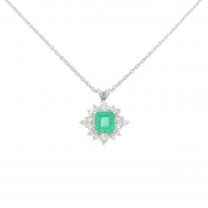 PT900/PT850 エメラルド ネックレス 0.86CT