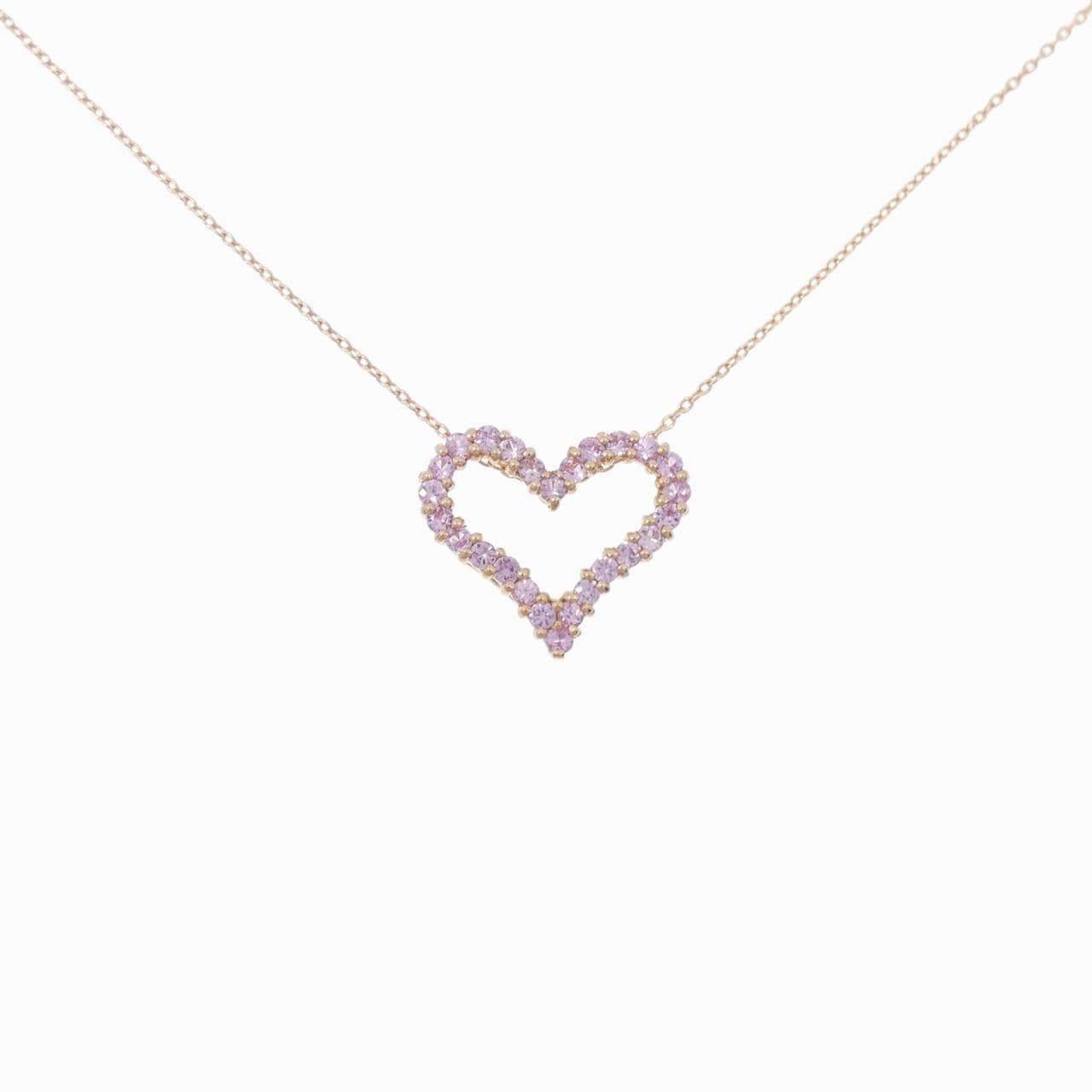 K18PG Heart Sapphire Necklace