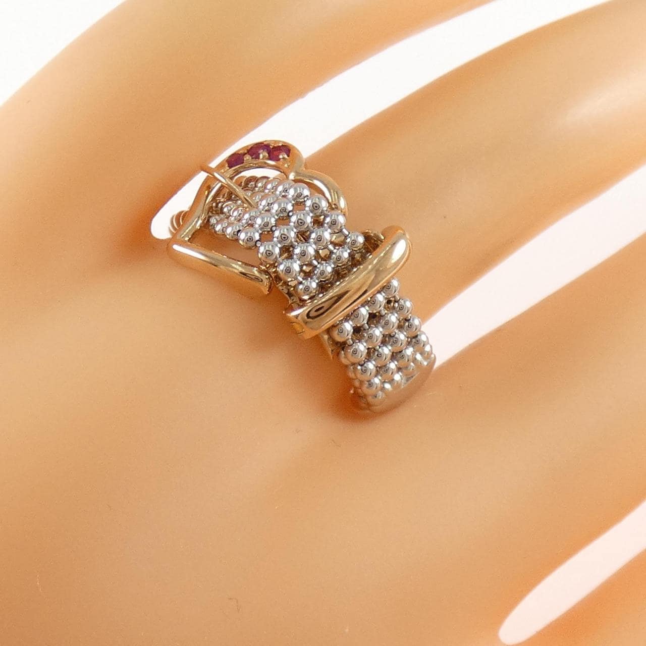 K18WG/K18PG ハート ルビー リング 0.05CT