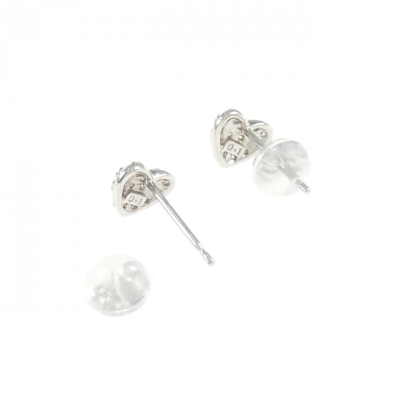 K18WG ハート ダイヤモンド ピアス 0.2CT