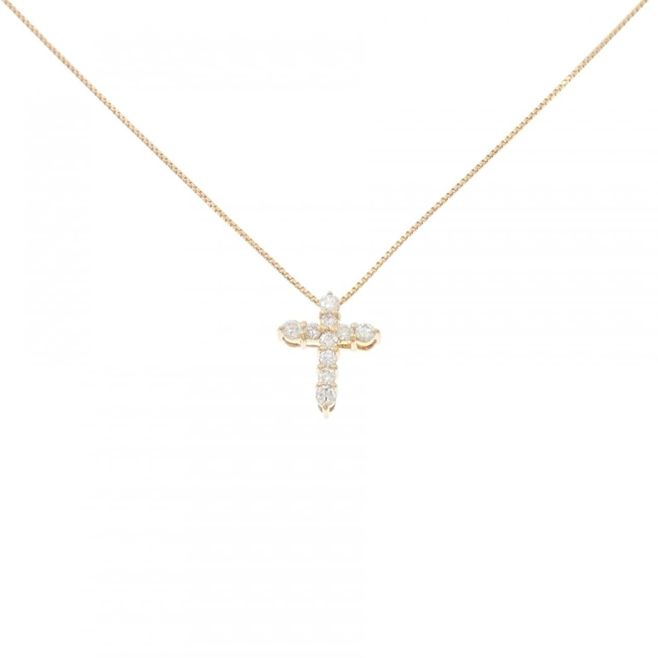 K18YG クロス ダイヤモンド ネックレス 0.30CT