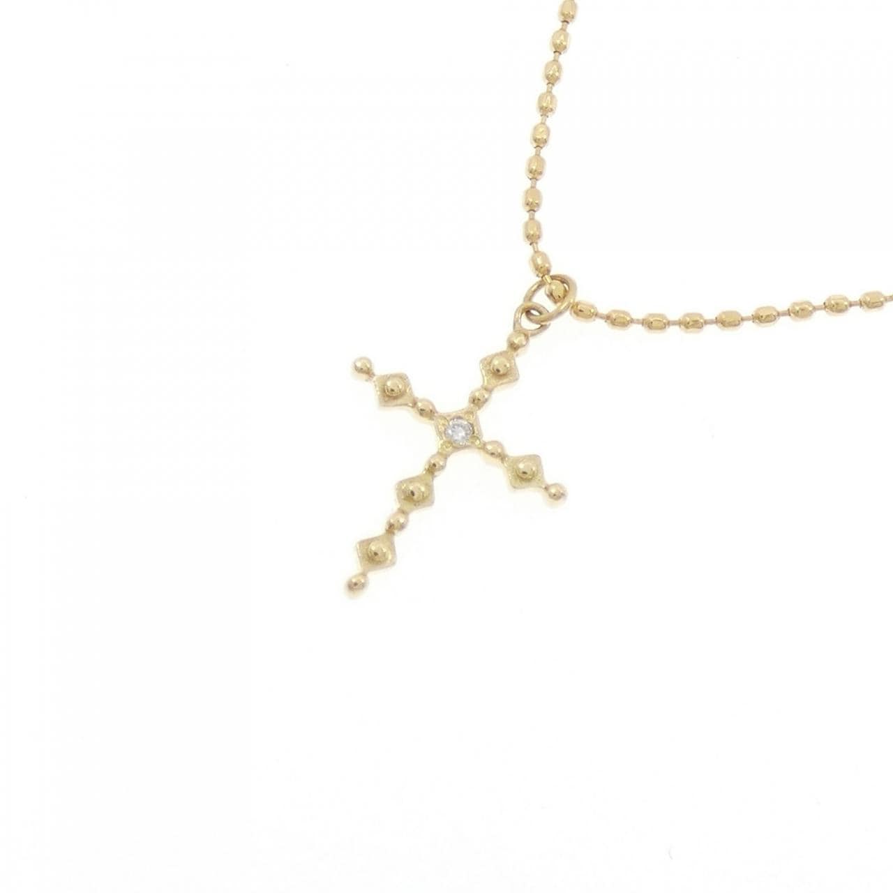 K18YG クロス ダイヤモンド ネックレス