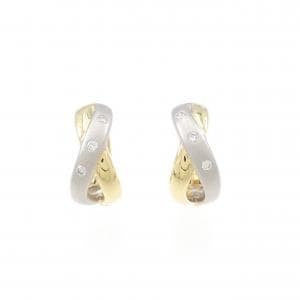 K18YG/K18WG ダイヤモンド イヤリング 0.10CT