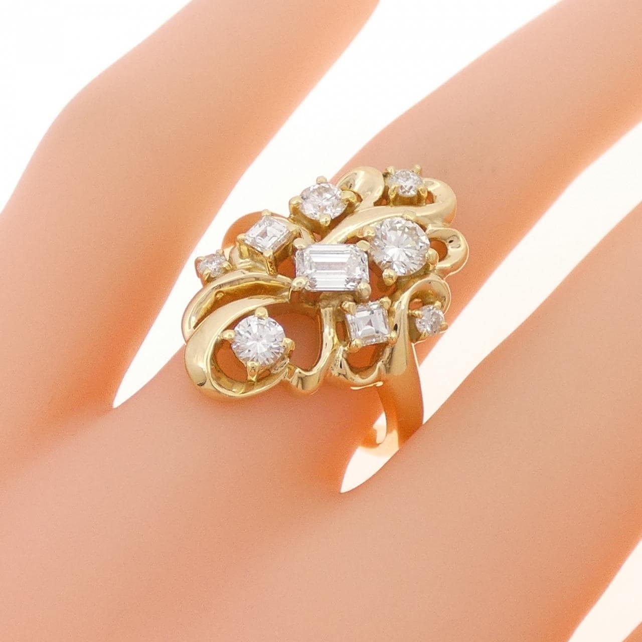 K18YG ダイヤモンド リング 1.26CT