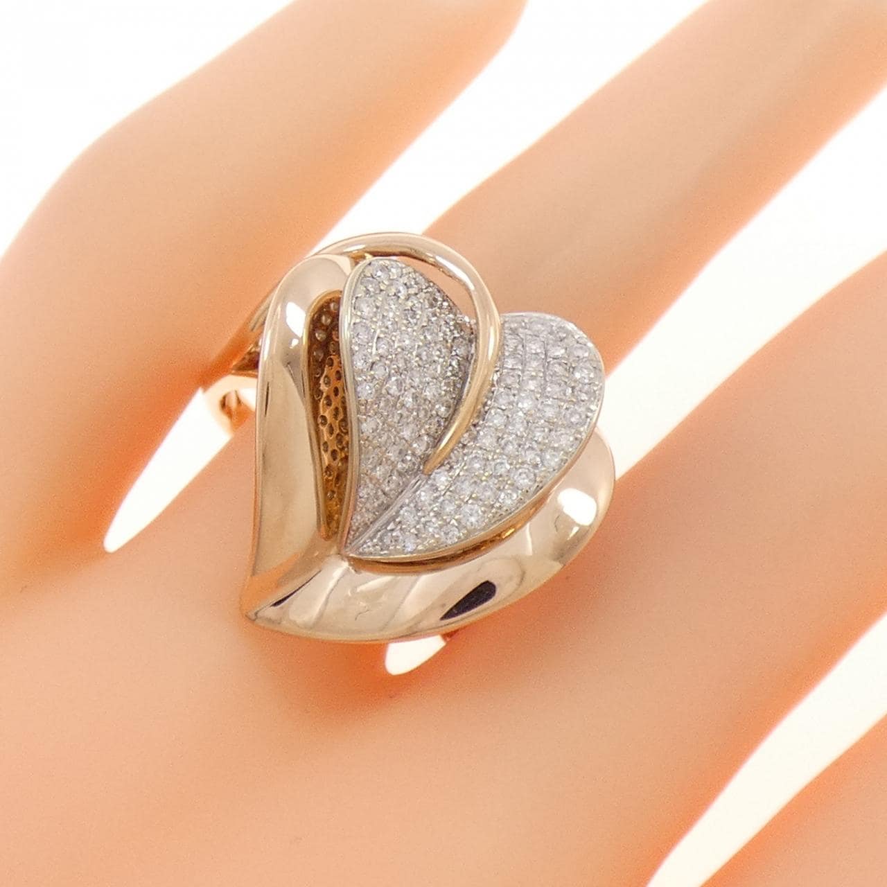 K18PG パヴェ ダイヤモンド リング 0.60CT