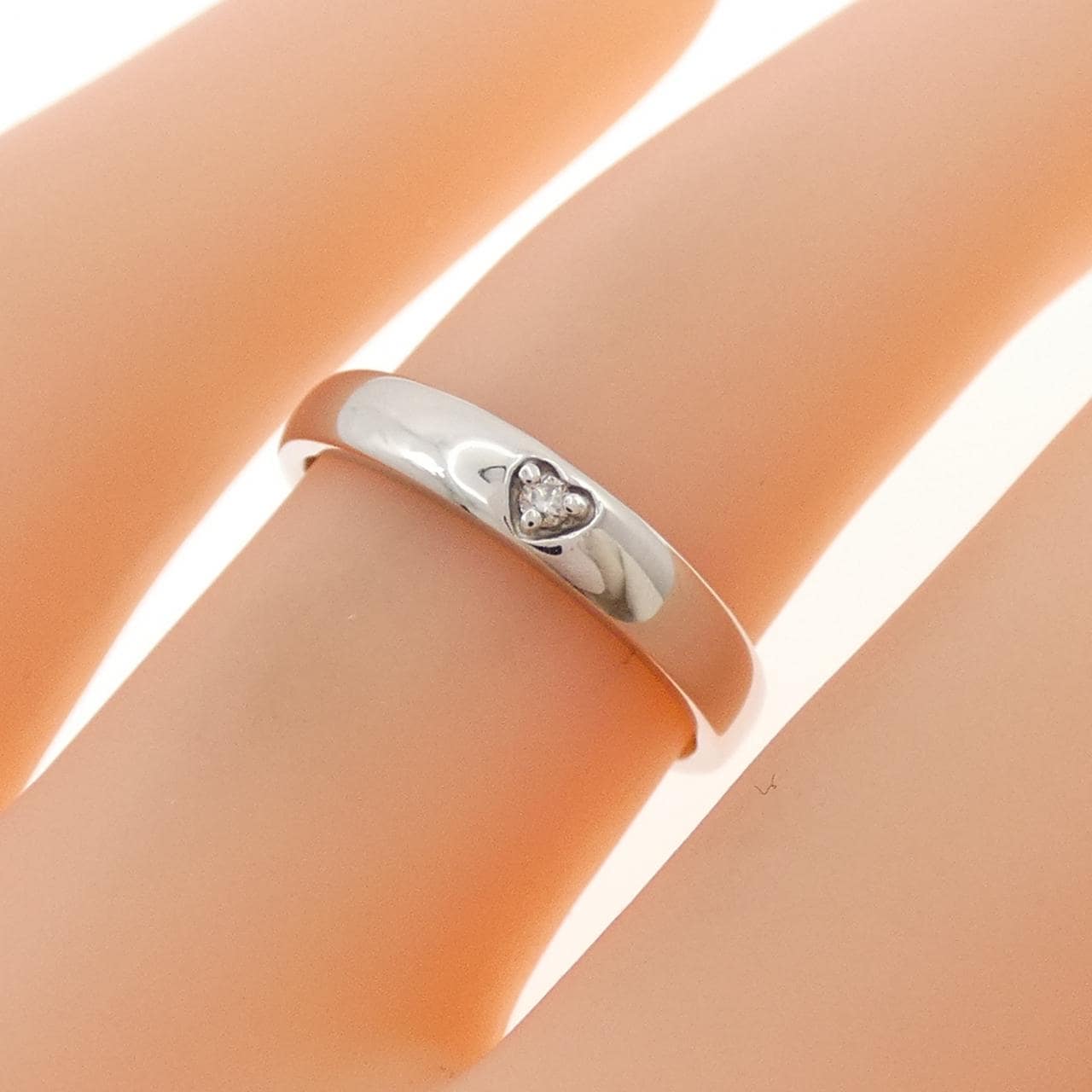 PT900 ハート ダイヤモンド リング 0.01CT