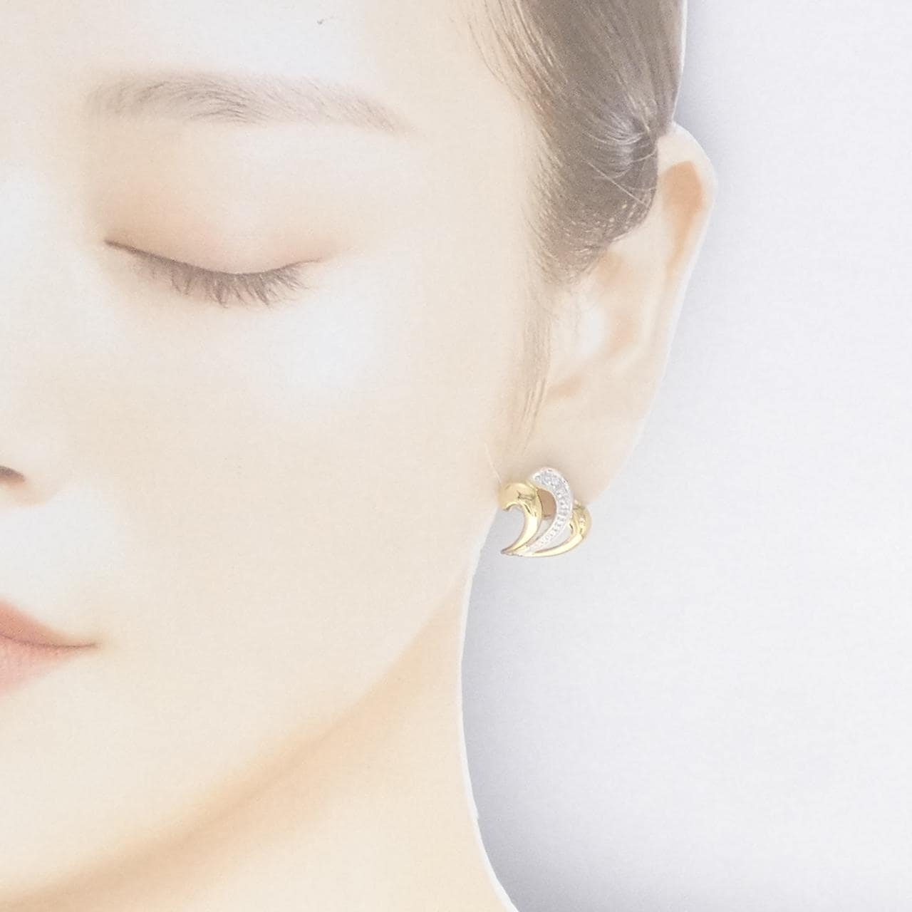 K18YG/K18WG/18K ダイヤモンド ピアス