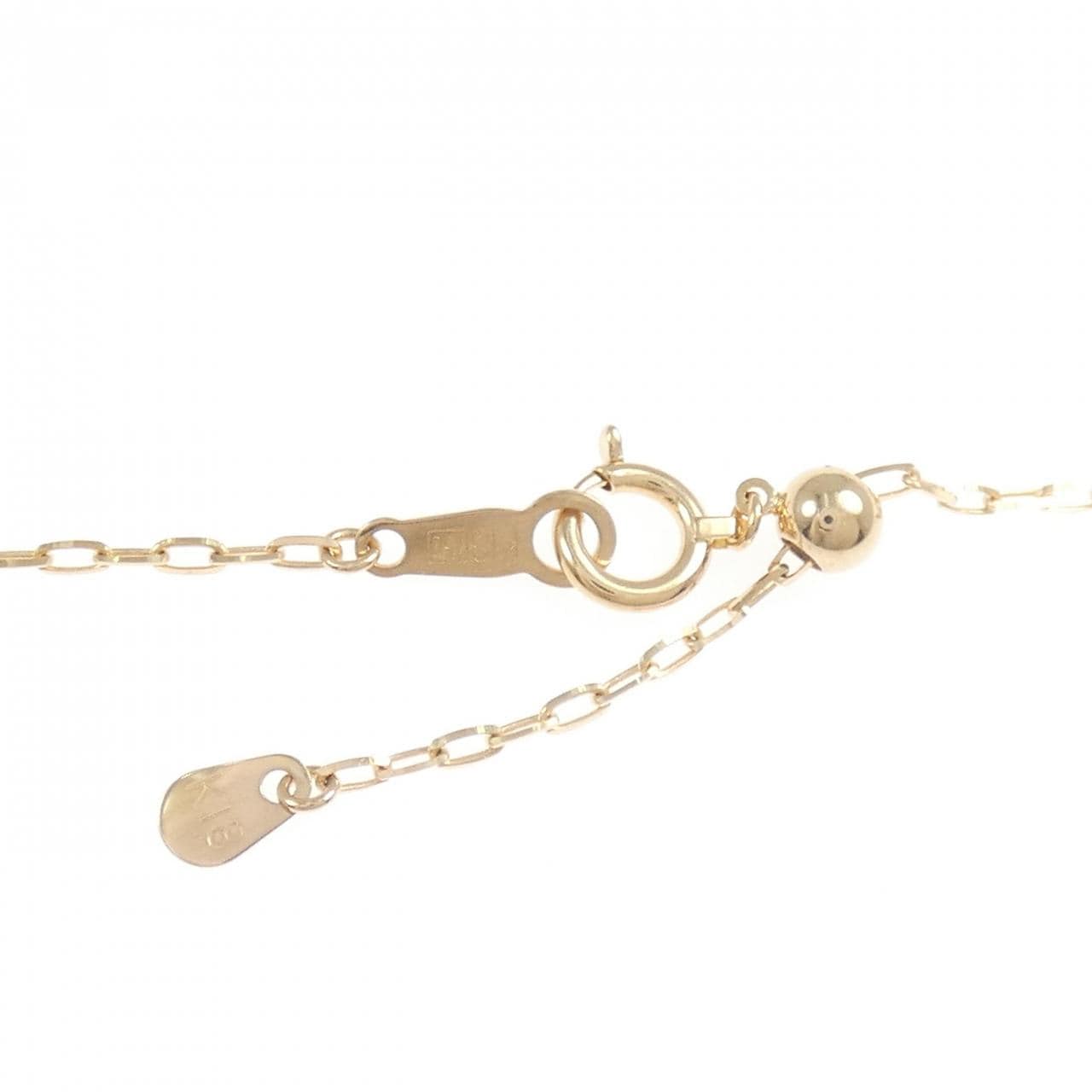 K18PG フラワー ダイヤモンド ネックレス 0.17CT