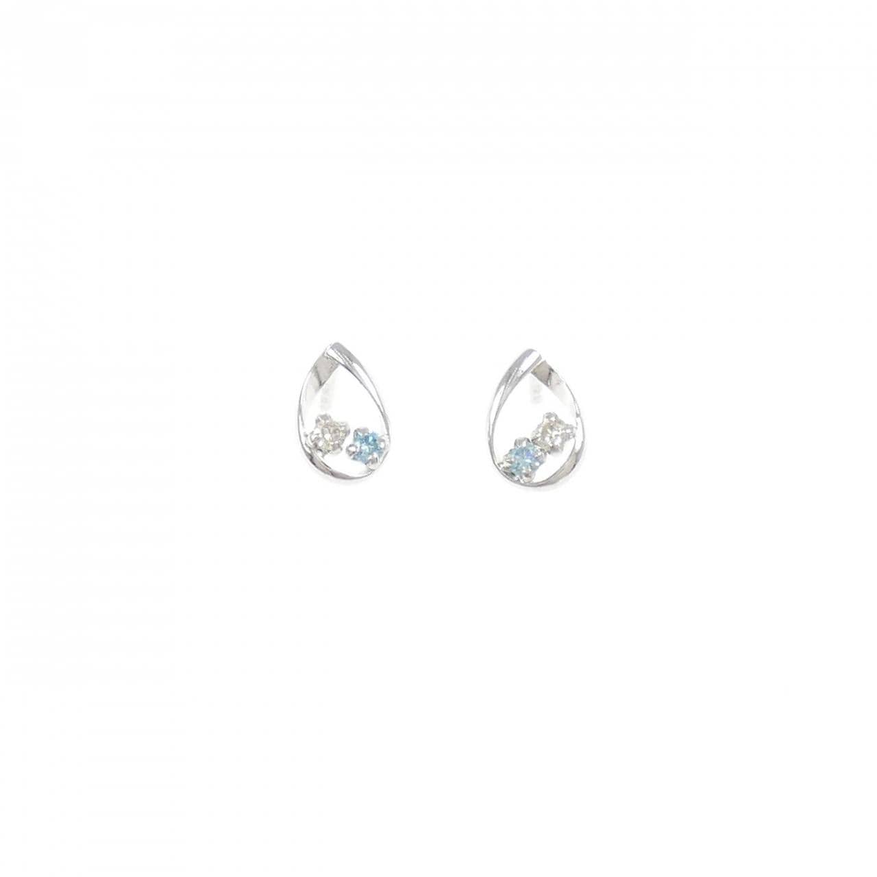K14WG/K10WG ダイヤモンド ピアス 0.04CT