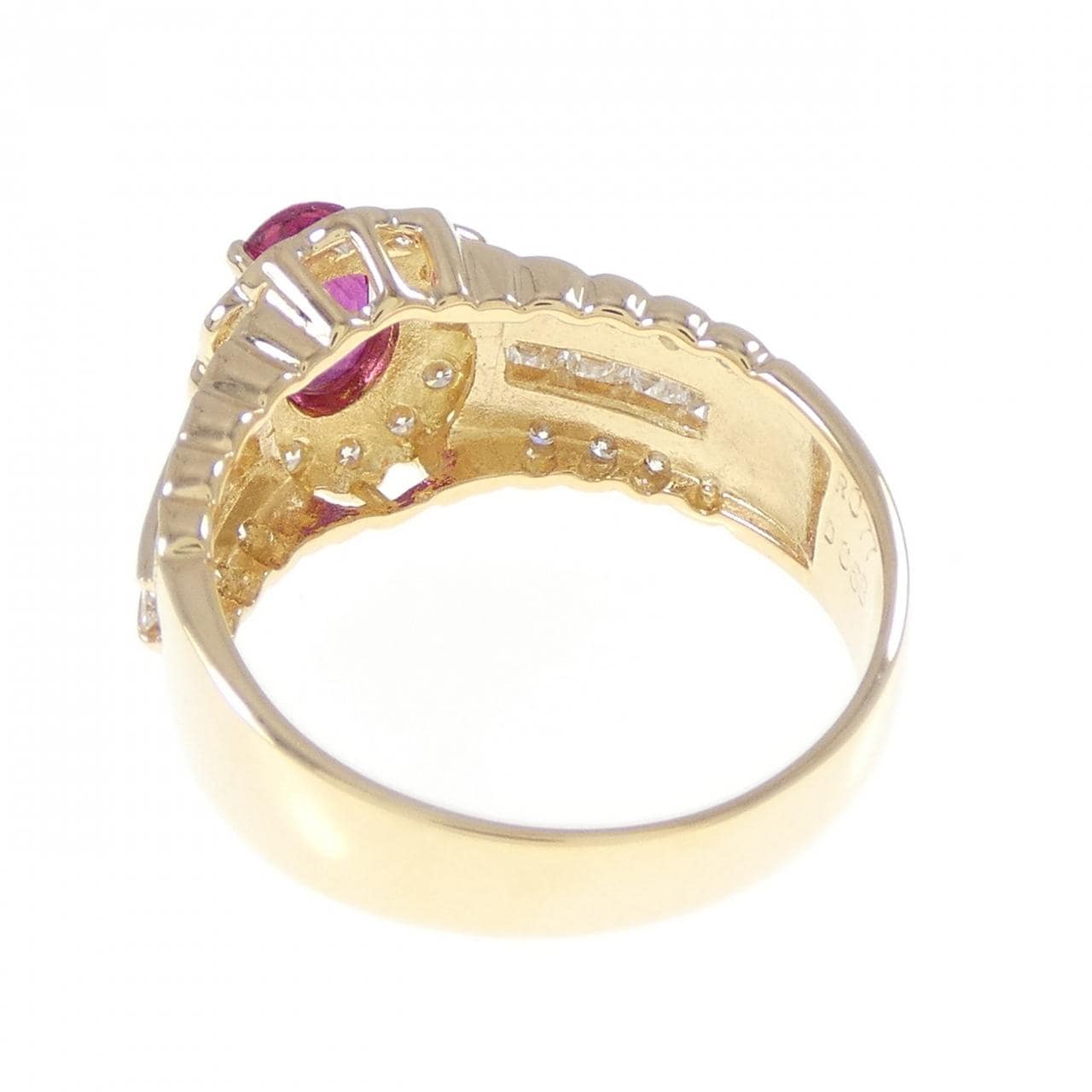 K18YG ルビー リング 0.77CT