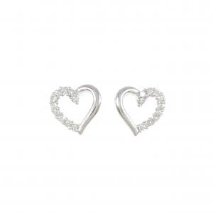 K18WG ハート ダイヤモンド ピアス 0.20CT