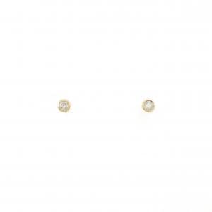 【新品】K18YG ソリティア ダイヤモンド ピアス 0.04CT